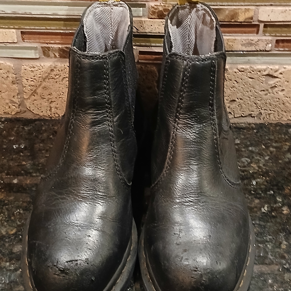 Dr. Martens Black Leather Steel toe Ankle Boots